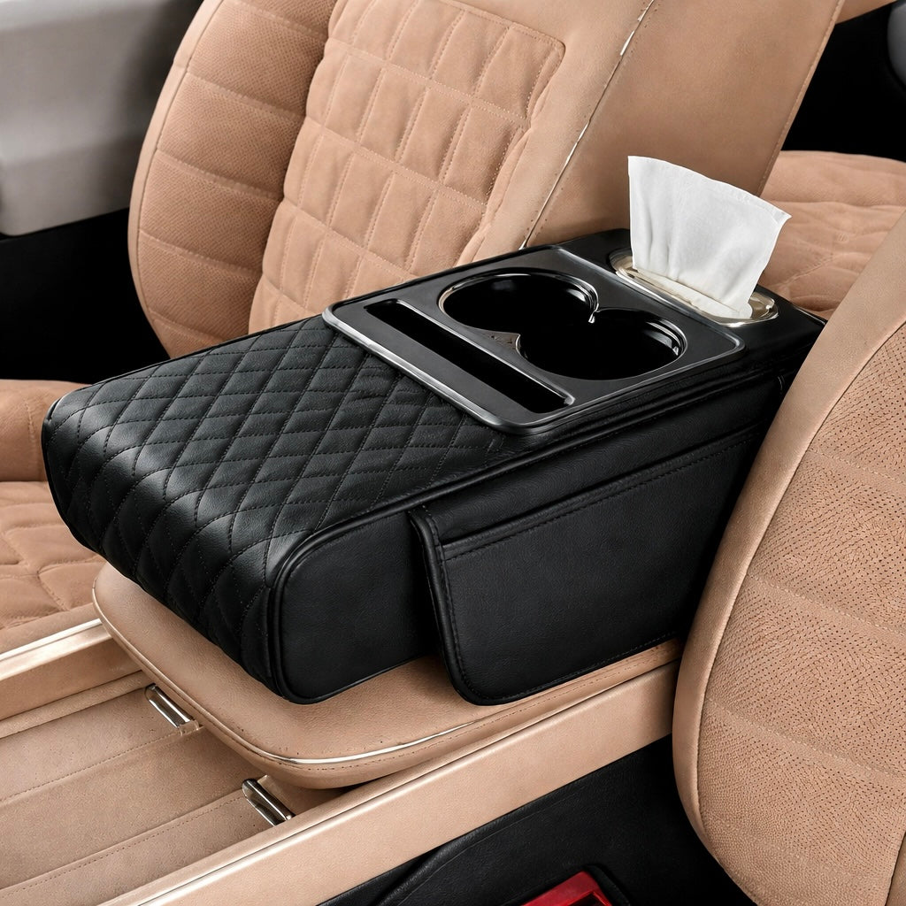 Multifunctional Car Center Console Armest Storage -وسادة مسند ذراع وحدة التحكم المركزية للسيارة مع مساحة تخزين اكبر
